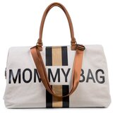 Childhome Torba Mommy Bag Big Canvas off White Stripes Black Gold | Shoptok.si