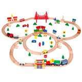 ECO TOYS EcoToys drvene tračnice s vlakićem na baterije i dodacima 90 kom. | shoptok.hr