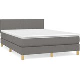 vidaXL Box spring posteljni z vzmetnico temno siv 140x190 cm blago | Shoptok.si