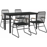  Vrtna garnitura - 5-dijelni vrtni blagovaonski set od PVC ratana crni - 4 | shoptok.hr