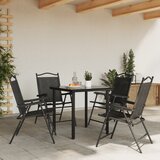  Sklopive vrtne stolice 4 kom prošarane sive čelik i tekstil | shoptok.hr