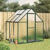 vidaXL Staklenik s okvirom zeleni 169 x 169 x 195 cm aluminijski cijene
