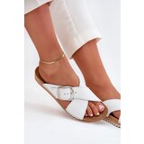Inblu Ladies Leather Slippers With Buckle White | shoptok.hr