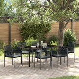 vidaXL Set 4 Črna, svetlo siva PE ratan, pena, blago 54 x 60.5 x 83.5 cm | Shoptok.si