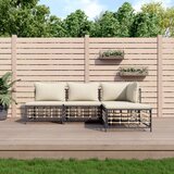 The Living Store Vrtna garnitura 4-delna z blazinami antracit poli ratan - Vrtna Sedežna Garnitura, (21479933) | Shoptok.si