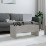 vidaXL Klubska mizica betonsko siva 102x50,5x46,5 cm konstruiran les | Shoptok.si