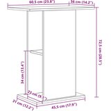  Stalak za akvarij crni hrast 60,5 x 36 x 72,5 cm Konstruirano drvo | shoptok.hr