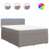 Maison Chic Box spring postelja - Vzmetna postelja z vzmetnico taupe 140x200 cm blago SL4419, (21887736) | Shoptok.si