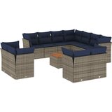  12-dijelni set vrtnih sofa od poliratana s jastucima sivi | shoptok.hr
