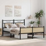  Okvir kreveta bez madraca boja hrasta sonome 150x200 cm drveni | shoptok.hr