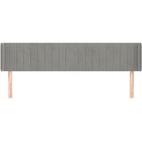  Uzglavlje s ušima svjetlosivo 163x16x78/88 cm baršunasto | Eponuda.com