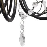 Luster s kristalnim perlama Art Noveau metalni crni 3X E14 svjetiljke | Eponuda.ba