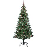 vidaXL Umjetna preddekorirana božićna jelka Zelena 240cm PVC in kovina | Shoptok.si