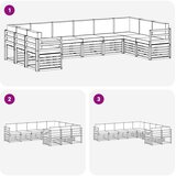  Sekcijska garnitura 10 pcs Bijela i svjetlosiva | shoptok.hr