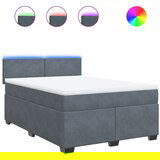  The Living Store Box spring postelja z vzmetnico temno siva 160x200 cm žamet - Box Spring Postelja, (21521040) | Shoptok.si