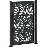  Vrtna vrata crna 100x150 cm čelični valoviti dizajn | shoptok.hr