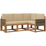  Set vanjskih sofa 4 pcs Prirodna i bež Poliester | Shoptok.si