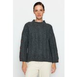 Trendyol Sweater - Gray - Oversize Cene