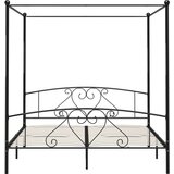  Za krevet s nadstrešnicom crni metalni 180 x 200 cm | shoptok.hr