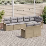  8-delni vrtni kavč set z blazinami bež poli ratan, (22094207) | Shoptok.si