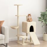 vidaXL Penjalica za mačke sa stupovima za grebanje krem 130,5 cm | shoptok.hr