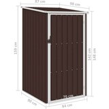  Vrtna lopa rjava 87x98x159 cm pocinkano jeklo, (20958700) | Shoptok.si