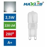MAX-LED LED žarnica - sijalka G9 1:1 2,5W (21W) nevtralno bela 4500K
