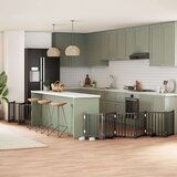 vidaXL Ograda za pse z vrati zložljiva 12 panelov črna 600 cm les | Shoptok.si