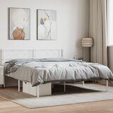 vidaXL Metalni okvir za krevet s uzglavljem bijeli 140 x 200 cm Cijene