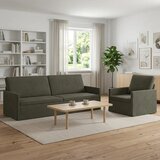  Set sofe 2 pcs Svjetlosiva Kordura tekstil - Svjetlosiva 1-Sjedalo + 3-Sjedalo (210 cm) | shoptok.hr