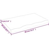  Polica tamnosiva 80 x 50 x 6 cm od obrađene hrastovine | shoptok.hr