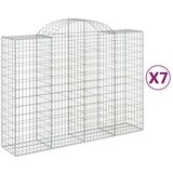  Obokane gabion košare 7 kosov 200x50x140/160cm pocinkano železo | Shoptok.si