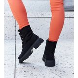 Gemre Black ankle boots with rhinestones, insulated eco-suede Sfaranda | Shoptok.si