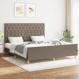 The Living Store Posteljni okvir z vzglavjem taupe 160x200 cm blago - Posteljni Okvir Z Vzglavjem, (21530540) | Shoptok.si