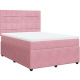 vidaXL Box spring postelja z vzmetnico roza 160x200 cm žamet, (21307773) | Shoptok.si