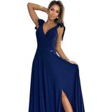 Numoco Long dress with neckline and tie on the shoulders | shoptok.hr