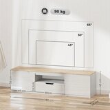  Niski TV ormarić visoki sjaj za TV do 65 3 pretinca ladica 160 x 38 x 43 cm prirodno drvo | shoptok.hr