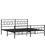  Metalni okvir kreveta uzglavlje i podnožje crni 193x203 cm | Eponuda.ba