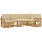  Set vanjskih sofa 5 pcs Bijela i bež 249 x 130,5 x 73 cm | shoptok.hr