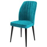 Hanah home set trpezarijskih stolica Etra 6 kom, tirkizna tkanina Jerry, crne drvene noge | Eponuda.com