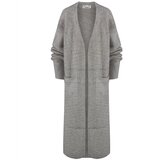 Pri Long melange knit cardigan sweater with pockets IRMINA | shoptok.hr