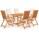 vidaXL 7-dijelni vrtni blagovaonski set s jastucima masivna tikovina | shoptok.hr