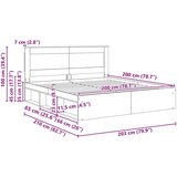  Konstrukcija postelje Črna 200 x 200 cm Masivno borovo les, (5000104346) | Shoptok.si