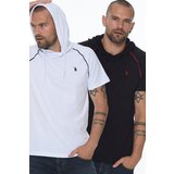 Dewberry DOUBLE SET T8570 HOODED MEN'S T-SHIRT-WHITE - NAVY BLUE | shoptok.hr