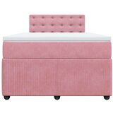 vidaXL Box spring postelja z vzmetnico roza 120x190 cm žamet | Shoptok.si