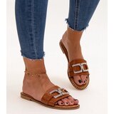 Gemre Brown flip-flops with a decorative buckle Rochaela | shoptok.hr