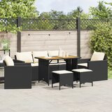 vidaXL 6-dijelni set vrtnih sofa s jastucima crni od poliratana | shoptok.hr