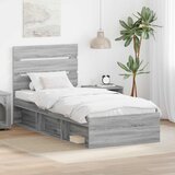  Krevetna konstrukcija s uzglavljem Siva Sonoma 100 x 200 cm | shoptok.hr