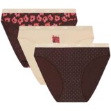 DIM LES POCKETS COTTON SLIP 3x - Women's cotton panties 3 pcs - dark brown - light brown | Shoptok.si