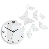  Moderni zidni sat butterflie 3D white (samoleplji satovi za) Cene